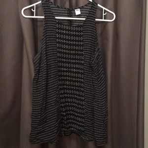 Ladies black patterned blouse